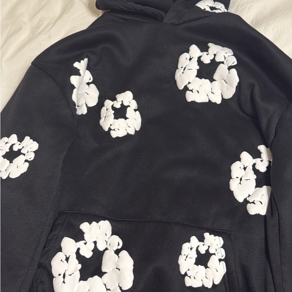 Black Hoodie with White Graphic Design